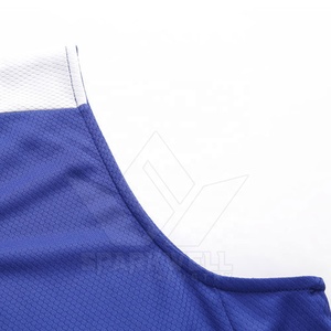 Maillot de basket-ball unisexe bleu sans manches à col en V, couleur unie, débardeur, vêtements de sport respirants - Product Image 2