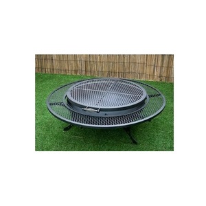 Handmade iron bbq <b>grill</b> with wide base and deep heat tray for cooking meat vegetables and kabobs - Product Image 3