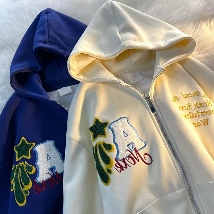 Custom Embroidery Applique Logo Hoodies Streetwear Style