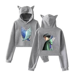 Ustom Wear Fabricante al por mayor Sudadera con capucha de algodón en blanco Gimnasio de las señoras de manga larga de las mujeres Crop Tops Sudadera con capucha - Product Image 2