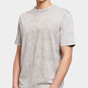 Respirant écologique séchage rapide solide tricoté 100% coton hommes lavage à l'acide T-Shirts léger Street Wear - Product Image 3