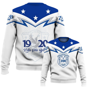 Sudadera con Cuello Redondo Azul Griego Zeta Phi Beta 1920 para Mujer, Ropa Bordada de Hermandad - Product Image 6