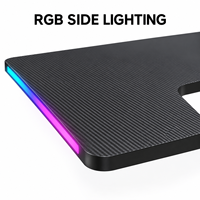 Bureau debout électrique RGB noir en forme de L avec trois préréglages de mémoire et retour à gauche pour le travail informatique à domicile