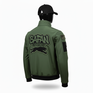 Veste Softshell Premium 330GSM Coupe-Vent Imperméable Verte avec Logo Personnalisé Brodé et Manches Softshell pour Homme - Product Image 4