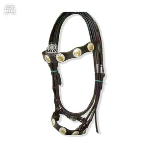 Cabecera occidental de cuero puro personalizada, brida de caballo hecha a mano con cuentas, accesorios duraderos para caballos - Product Image 4