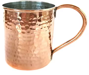 Tasse à boire à texture martelée en cuivre pur 100% avec verres courts Tasses en cuivre par Crescent Crafts - Product Image 2