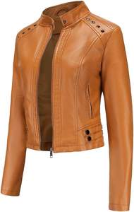 Chaqueta de piel sintética acolchada informal para mujer, lona estampada transpirable, decoración de botones de ganchillo, diseño de letras de ganchillo abotonado - Product Image 3