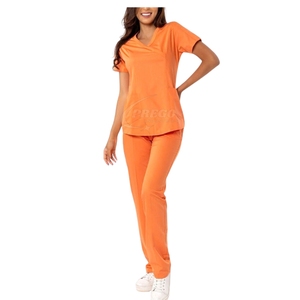 ชุดยูนิฟอร์มพยาบาลผู้หญิงดีไซน์ล่าสุดปี 2026 สีพื้นเรียบหรู ชุดสครับพยาบาลที่ใส่สบายสำหรับโรงพยาบาล - Product Image 1