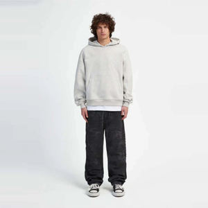 100% coton vierge impression personnalisée logo à capuche facile à porter respirant confortable marque privée Boxy Fit Hoodies - Product Image 1