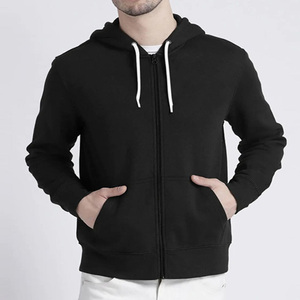 <b>Black</b> <b>Zipper</b> Up <b>Hoodie</b> for Men Soft Fleece Customizable Streetwear Warm Casual Hooded - Product Image 6