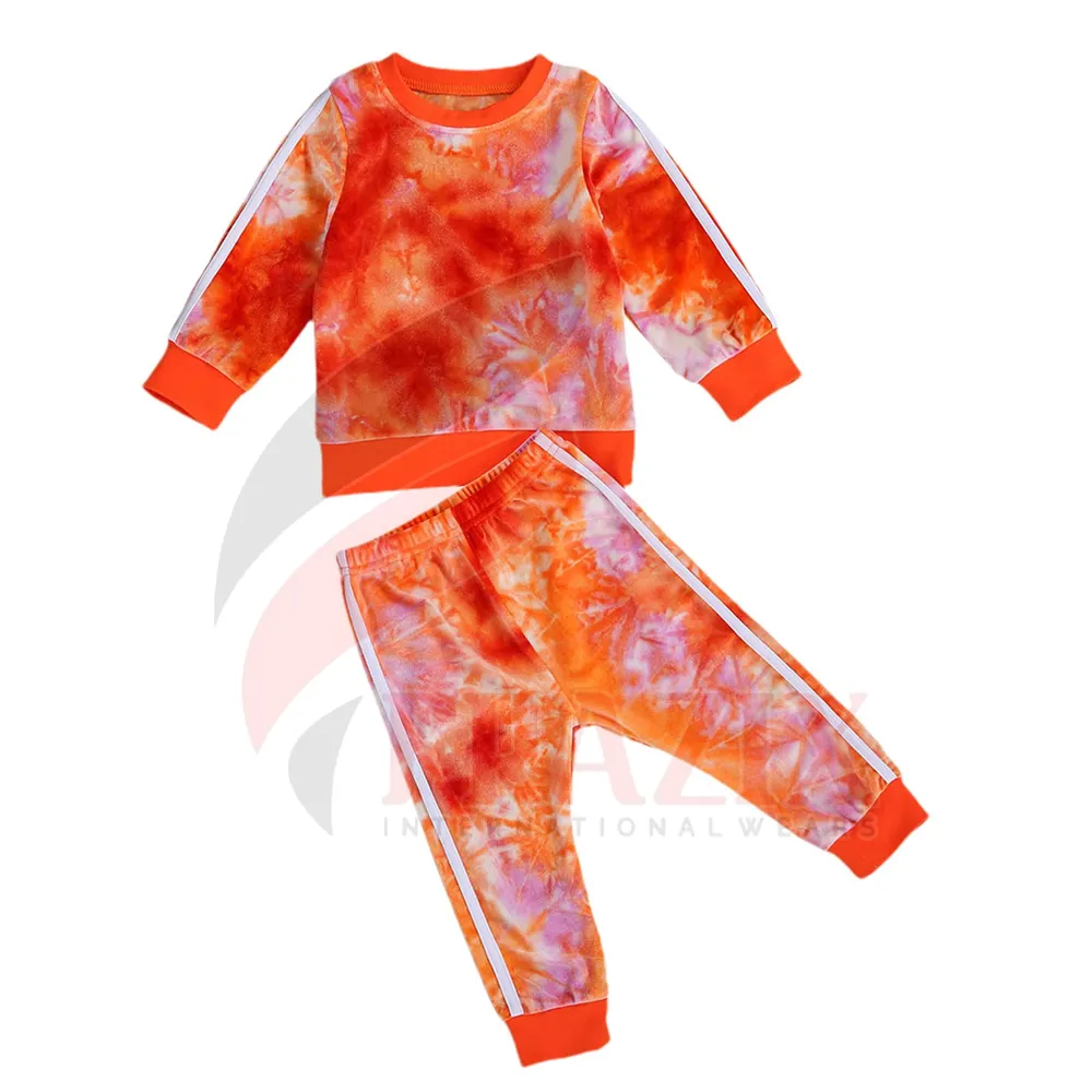 Bleach Tie Dye 어린이 운동복 맞춤형 넥타이 염료 디자인 유아 세련된 Tracksuit