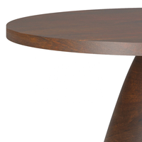 Salon maison moderne forme ronde haut riche finition noyer massif piédestal en bois de mangue Base en bois Table basse d'aspect contemporain