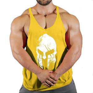 Gym wear Hommes couleur unie fitness tendance motif imprimé lâche gilet mince respirant et confortable sans manches - Product Image 5