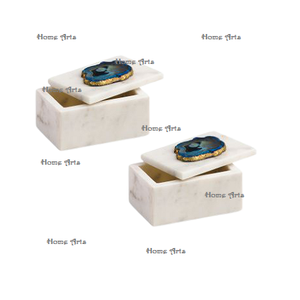 Boîte de rangement de bijoux en marbre de conception avantageuse Boîte de rangement de cosmétiques de bijoux de forme carrée de qualité supérieure en vrac - Product Image 2