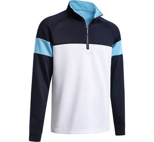 Lightweight Men's Long Sleeve Quarter Zip Golf Pullover <b>Hoodie</b> Winter Sweatshirts with Breathable Washed Technics - Product Image 2