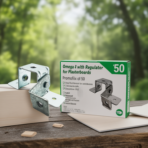 Clip Omega avec régulateur pour plaques de plâtre Promofix Boîte de 50 - Product Image 3