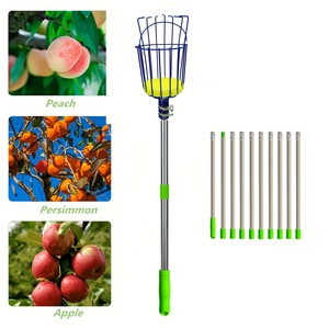 Aste per Raccolta Frutta Staccabili in Acciaio Inox, Raccogli Frutta Sicuro per Altezze Elevate, Attrezzi da Giardino - Product Image 1
