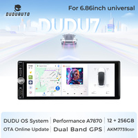 DUDUAUTO DUDU7 Autoradio Android 13 double DIN avec écran 6,86 pouces universel compatible CarPlay et Android Auto