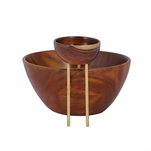 Cuenco para servir de bebé de madera maciza hecho a mano de primera calidad, bonito diseño de dibujos animados, sostenible para desayuno, aperitivos, sopa, ensalada, media luna - Product Image 2