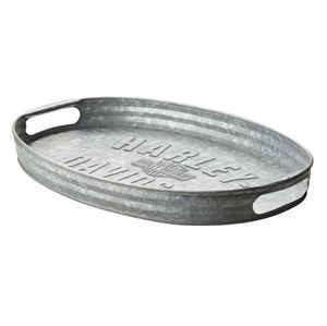 Plateau de service rectangulaire en métal galvanisé avec poignées pour table à manger, maison et mariage, plateaux de service pour aliments et boissons - Product Image 6