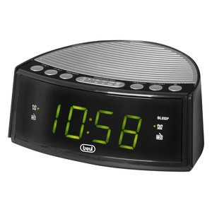 Trevi Digital Alarm Clock Black FM Radio 2 Alarms <b>Desk</b> Clock - Product Image 1