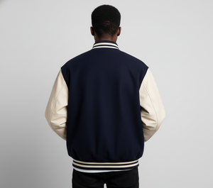 Vestes universitaires pour hommes personnalisées de qualité supérieure, gaufrées, unisexes, manches en coton, baseball, hiver, longues, en toile, imperméables, surdimensionnées - Product Image 4