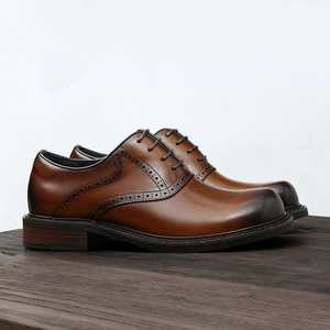 รองเท้าหนังแท้สำหรับธุรกิจ พื้นรองเท้าทนทานต่อการสึกหรอ พร้อมพื้นรองเท้าด้านในระบายอากาศได้ดี รองเท้าทางการสำหรับผู้ชาย รองเท้าทำงาน - Product Image 1