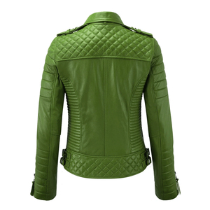 <b>Ladies</b> <b>Pink</b> Genuine Lambskin Leather Winter Motorcycle <b>Jacket</b> Biker Style Slim Fit Stand Collar Waterproof Breathable - Product Image 4