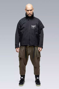 Veste pour hommes Techwear personnalisée en gros-Coupe-vent Streetwear imperméable à capuche noire respirante, design Ninja élégant - Product Image 2