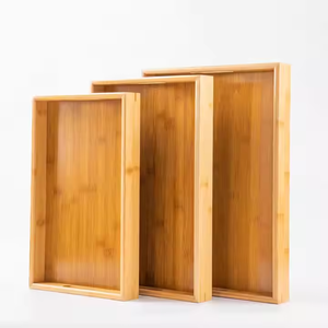 Personnalisé en gros personnalisé café table à thé plateau de service plateau en bois grand plateau de service avec poignée pour fruits nourriture et plateau - Product Image 4