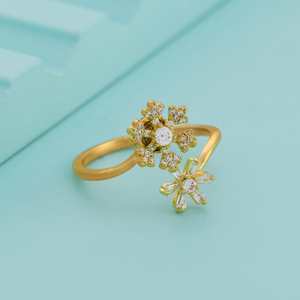 Anillo de Moda Chapado en Oro para Parejas, Certificado GRS, Anillos de Moissanita Ajustables con Forma de Número, Ideales para Fiestas - Product Image 1