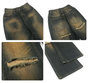 Baggy Pants Men's Mid Straight Denim Street Wear Vintage <b>Jeans</b> for men - Product Image 6