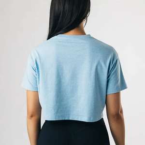 New <b>Short</b> <b>Sleeve</b> Cropped T -Shirt Women Fashion Solid Simple <b>Lady</b> Crop <b>Top</b> Casual Custom Summer T-shirt for Women - Product Image 5