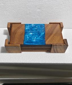 Sous-verres modernes en bambou absorbants, tapis à boissons en marbre avec résine époxy, œuvre d'art décorative, décoration de table, tapis et coussinets modernes - Product Image 2