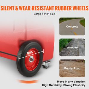 Brand New Portable 32 Gallon Fuel Caddy On Wheels 12V DC Pump Diesel <b>Gasoline</b> 8.2 Ft Hose 7L Min For Trucks Lawn Mowers - Product Image 6