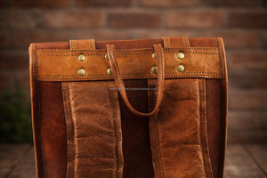 Authentic Leather Roll Top Backpack Handcrafted Cowhide Travel Rucksack Mens Waterproof Laptop <b>Bag</b> <b>Pack</b> LTBP-0080 - Product Image 6