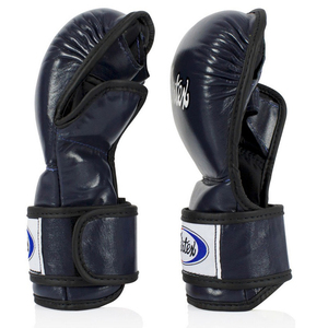 ถุงมือชกมวย Fairtex คุณภาพสูง สีน้ำเงิน หนังแท้ สำหรับ MMA มวยไทย น้ำหนักเบา ปรับแต่งโลโก้ได้ พร้อมเชือกผูก สำหรับฝึกซ้อมและแข่งขัน - Product Image 4