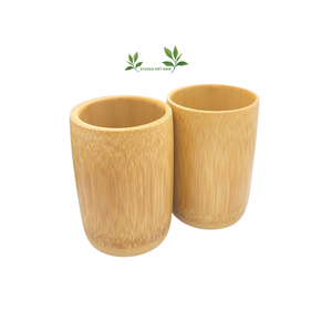 Tazas de bambú con tapa y pajitas/Tazas de bambú naturales hechas a mano/Juego de tazas de bambú con pajitas Logotipo láser personalizado grabado - Product Image 1