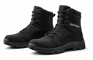 Mens Lace Up <b>Work</b> <b>Boots</b> Wide Fit Tactical Style Outdoor Duty Shoes Black & Sand - Product Image 3