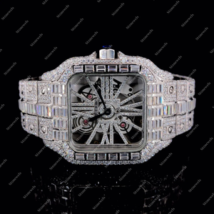 Luxury Custom <b>Black</b> Gemstone Diamond Top Brand Diamond <b>Watch</b> VVS Moissanite Diamond Automatic Mechanical <b>Watch</b> <b>for</b> Men 10kt Gold - Product Image 1