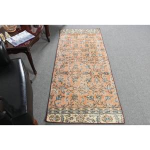 Tapis en laine turque vintage 26x64 pieds Style classique-rose bleu Patchwork Design plat tissage Technique Latex salon décor voiture - Product Image 1