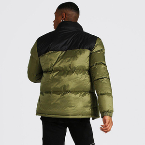 Veste polaire surdimensionnée bleu brillant pour hommes de haute qualité Logo personnalisé 4XL Manteau d'hiver long col montant tissé High Street - Product Image 3