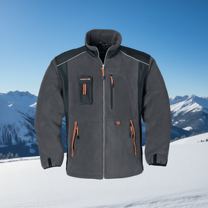 TERRATREND Winter Sports Accessories <b>Fleece</b> <b>Jacket</b> in Dark <b>Grey</b>/Black/Orange - Product Image 3