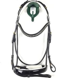 Brida con charol y elementos cosidos redondos, con banda nasal sueca y anatómica - Product Image 1