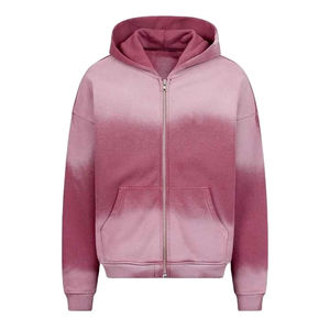 Ensemble de survêtement pour homme en couleur unie d'été, sweat à capuche zippé délavé au soleil et short, streetwear personnalisé, respirant, sweat à capuche à épaules tombantes et short pour homme - Product Image 5