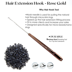 Extension de cheveux tirant crochet crochet tirant crochet dreadlockTool aiguille enfileur Micro anneaux perles outil pour cheveux fins - Product Image 2