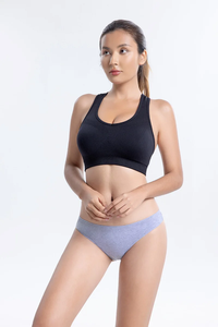 Culottes en coton taille basse de couleur unie pour femmes, confortables, en tricot, avec sous-vêtements unis teints en grande hauteur - Product Image 2