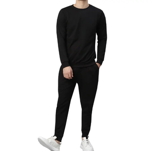 Ensemble de survêtement unisexe surdimensionné noir de haute qualité, personnalisé, 2 pièces, jogging uni, pantalon de survêtement écologique, sweat-shirt - Product Image 6