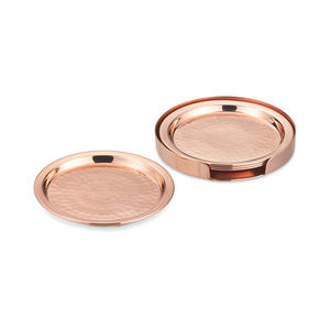 Sous-verres ronds recyclés en métal avec trou Lot de 6 pièces, Sous-verre en métal Lot de 6 - Product Image 5