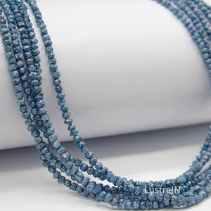 100% Natural Rough Blue Diamond Beads 3.5 - 4.5 mm Uncut Blue Raw Diamond Jewelry Making Beads at Factory Price